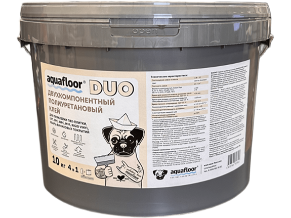 Двухкомпонентный полиуритановый клей Aquafloor "DUO" 10 кг 