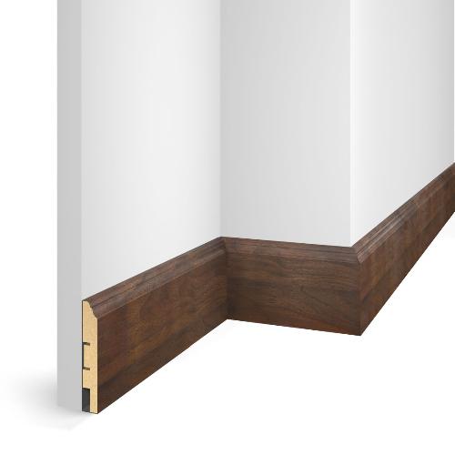 Напольный плинтус WP07 дуб Барон темный, экошпон 