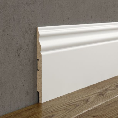 Напольный плинтус МДФ №22 Artiva белый, под покраску