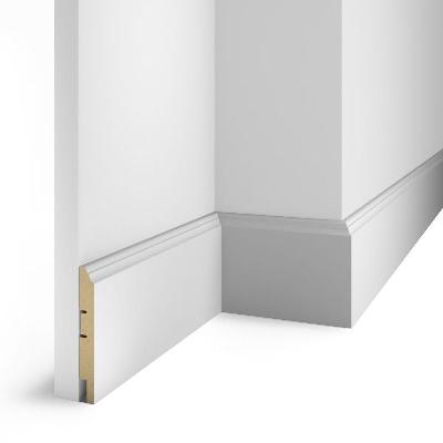 Напольный плинтус МДФ AP79 белый, под покраску