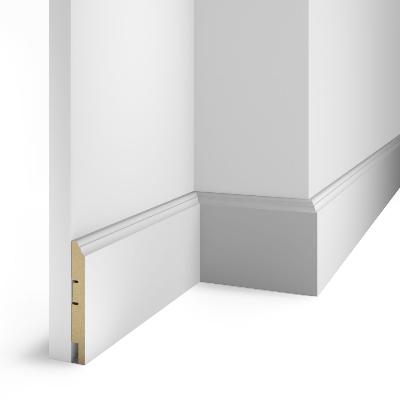 Напольный плинтус МДФ AP06 белый, под покраску