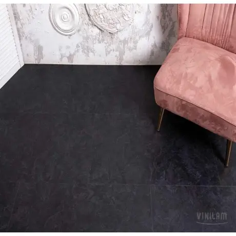 Кварцвиниловая плитка VINILAM Ceramo Stone Glue Сланцевый Черный Кварцвиниловая плитка VINILAM Ceramo Stone Glue Сланцевый Черный