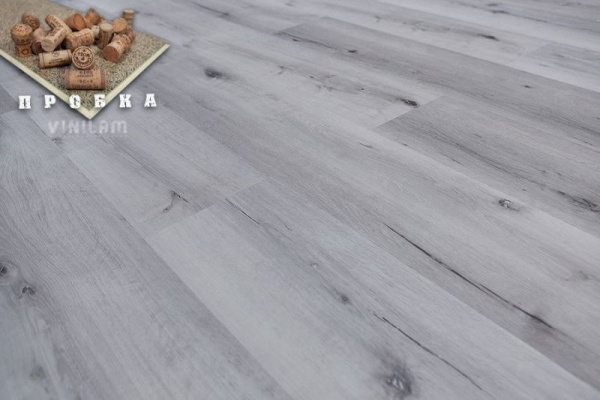 Виниловый ламинат VINILAM Click Hybrid Пробка 10-064 Дуб Гент 