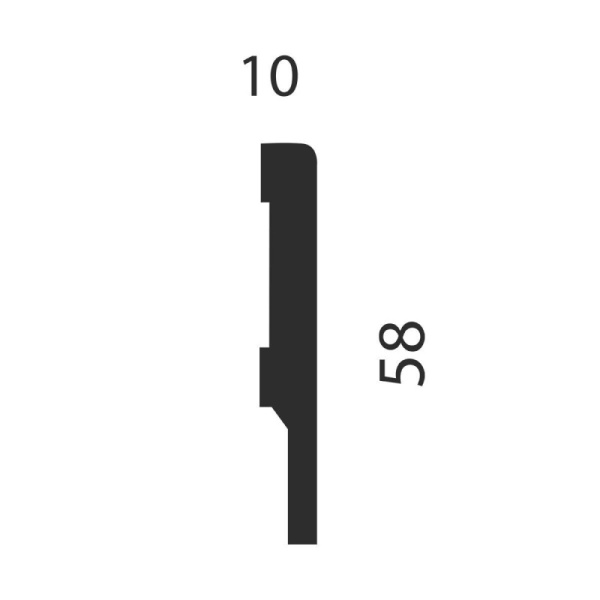 Напольный плинтус МДФ AP71 белый, под покраску 