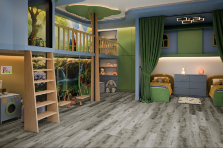 SPC ламинат DAMY FLOOR Family Дуб Рустикальный Серый 