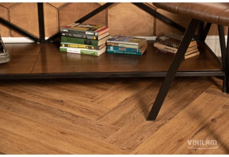 Кварцвиниловая плитка VINILAM Parquet Herringbone Glue Паркет Де Вилль 
