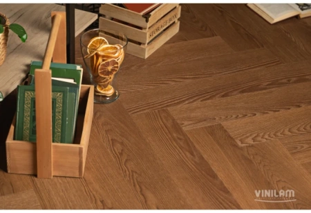 Кварцвиниловая плитка VINILAM Parquet Herringbone Glue Паркет Винсент 