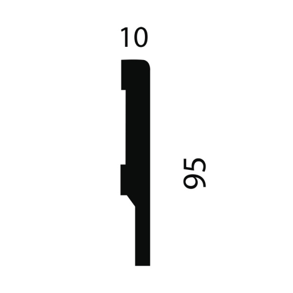 Напольный плинтус МДФ AP73 белый, под покраску 