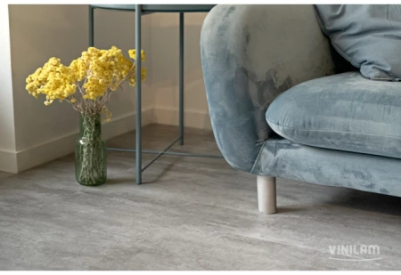 Кварцвиниловая плитка VINILAM Ceramo Stone Glue Цемент Светлый 