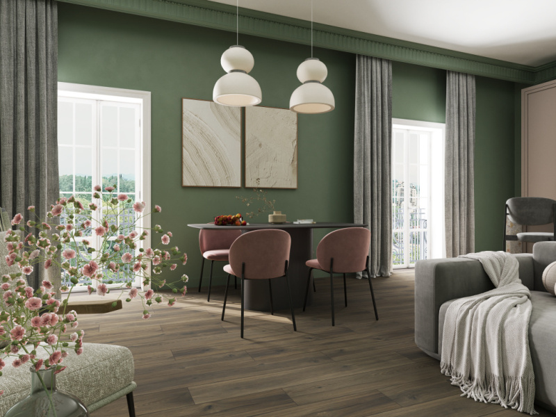 Ламинат EverSense Classic 8/34 Aqua+ Дуб Вирдиа коричневый 