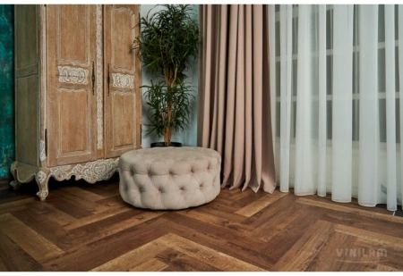 Кварцвиниловая плитка VINILAM Parquet Herringbone Glue Паркет Версальский 