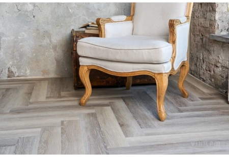Кварцвиниловая плитка VINILAM Parquet Herringbone Glue Паркет Эрмитаж 