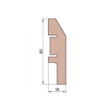 Напольный плинтус МДФ №4 Artiva белый, под покраску 