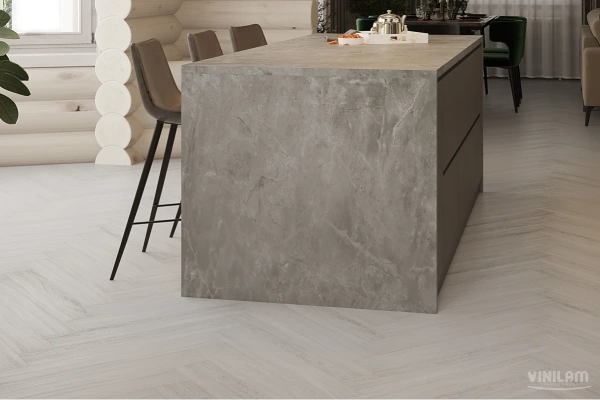 Кварцвиниловая плитка VINILAM Parquet Herringbone Glue Паркет Санторини 