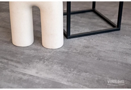 Кварцвиниловая плитка VINILAM Ceramo Stone Glue Цемент Серый 