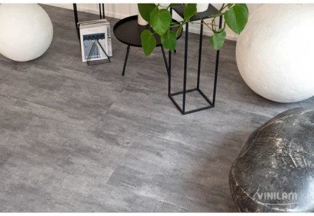 Кварцвиниловая плитка VINILAM Ceramo Stone Glue Цемент Серый 
