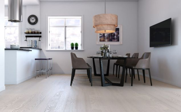Паркетная доска Polarwood Ясень Ricotta Молочно Белый Матовый Лак Паркетная доска Polarwood Ясень Ricotta Молочно Белый Матовый Лак