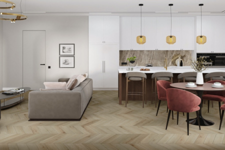 Кварцвиниловая плитка DAMY FLOOR Chevron LVT Версаль 