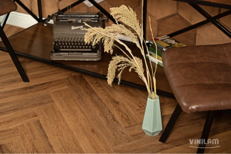 Кварцвиниловая плитка VINILAM Parquet Herringbone Glue Паркет Де Вилль 