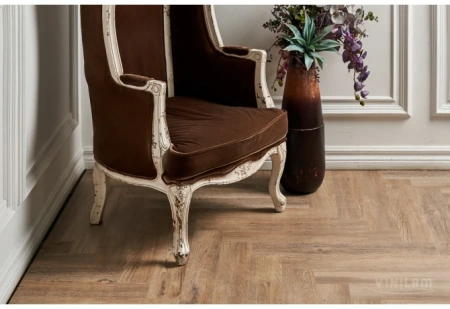 Кварцвиниловая плитка VINILAM Parquet Herringbone Glue Паркет Северный 